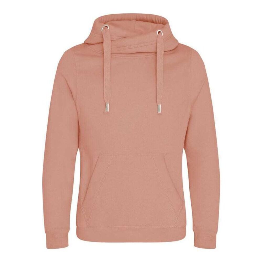 AWDis Hoods Mens Cross Neck Hoodie / Dusty Pink